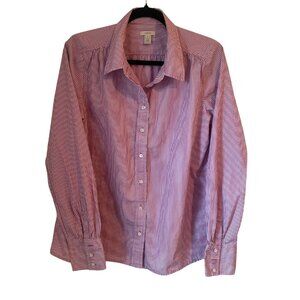 J. Crew Pink and White Striped Button-down • Size 14